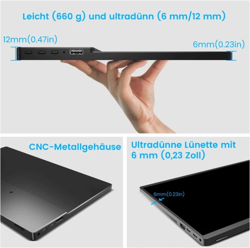 Przenośny monitor dotykowy Prechen 14" Full HD IPS USB-C, 1920x1200