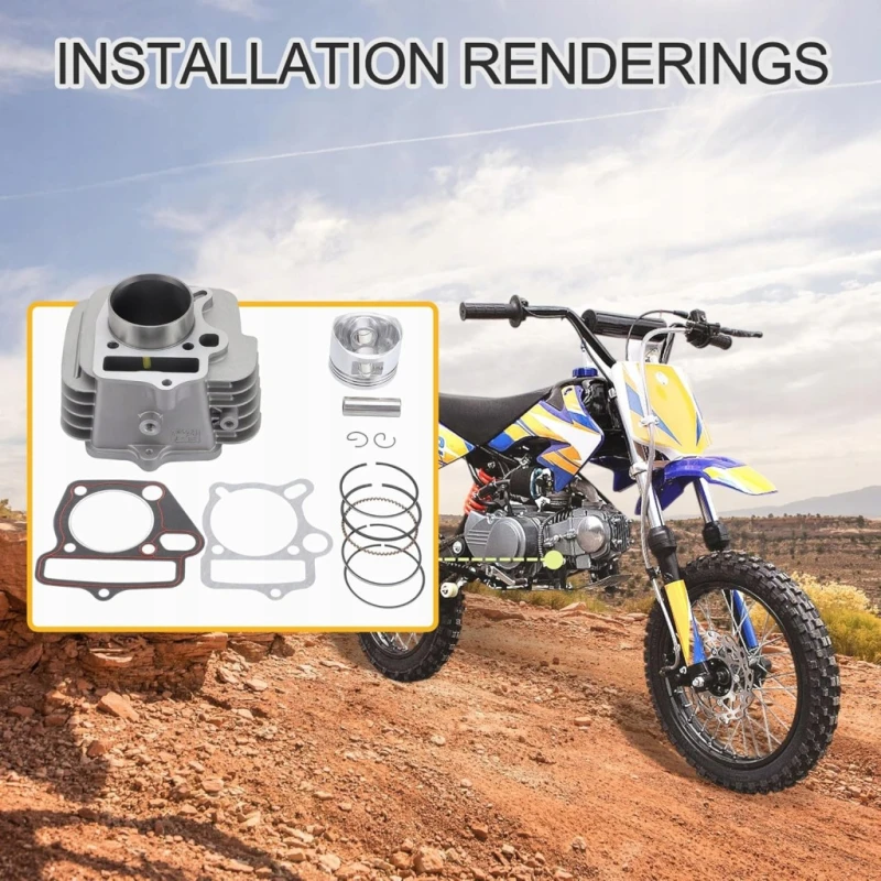 Cylinder 52,4 mm GOOFIT z tłokiem do silników Lifan 125cc LF125, ATV, Dirty