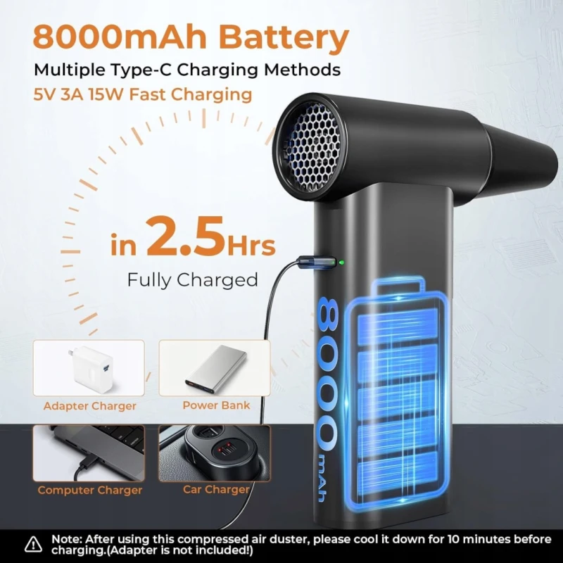 Dmuchawa i odkurzacz 2w1 PowerUrus 200000 obr./min 8000 mAh