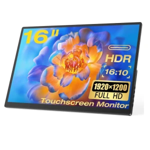 Przenośny monitor dotykowy 16 cali Full HD IPS USB-C HDMI