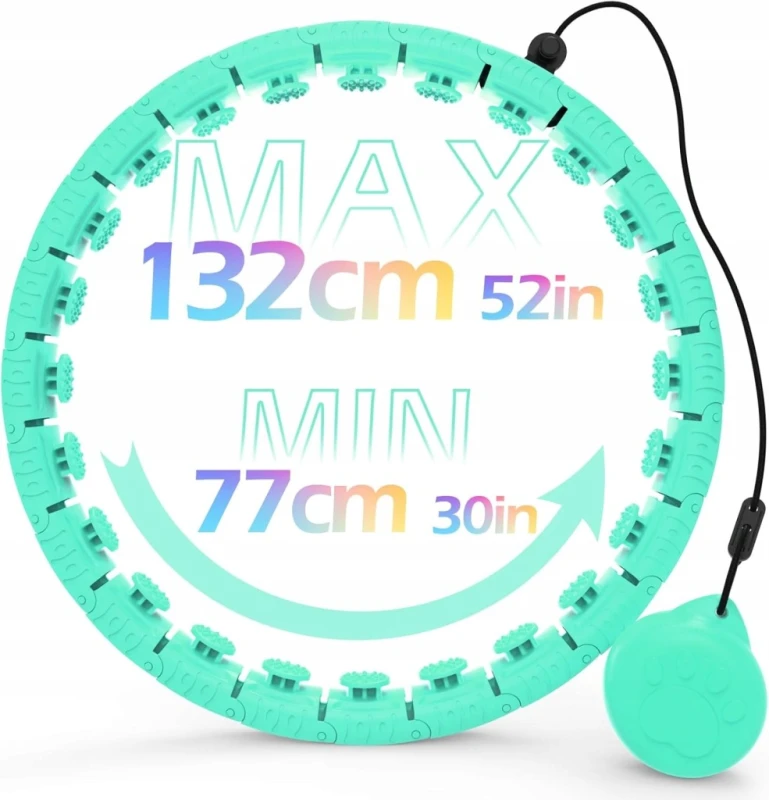 Regulowane Hula Hoop JLoibao z kulką obciążającą, 24 segmenty