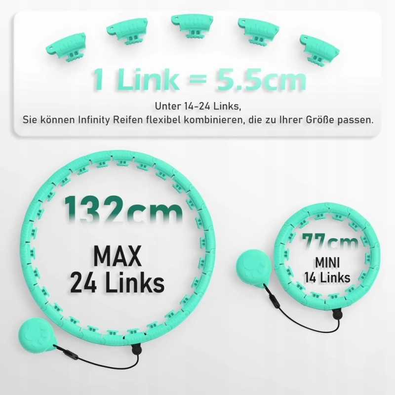 Regulowane Hula Hoop JLoibao z kulką obciążającą, 24 segmenty