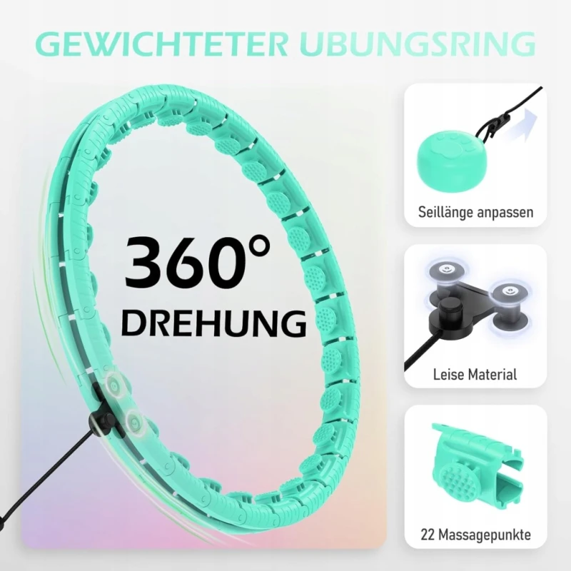 Regulowane Hula Hoop JLoibao z kulką obciążającą, 24 segmenty