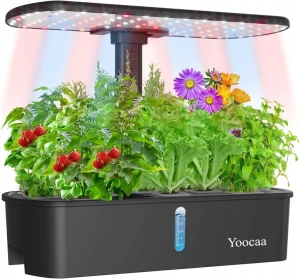 System hydroponiczny do uprawty roślin Yoocaa 12 stanowisk z LED i timerem