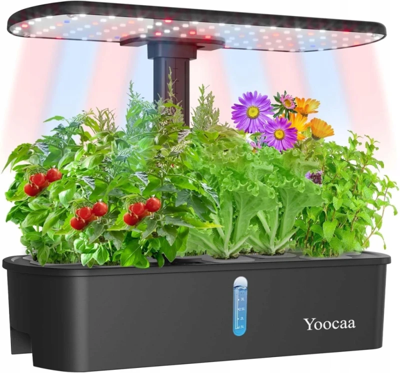 System hydroponiczny do uprawty roślin Yoocaa 12 stanowisk z LED i timerem