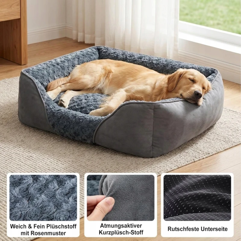 Miękkie legowisko JoeJoy dla psa 76 × 61 cm puszyste antypoślizgowe