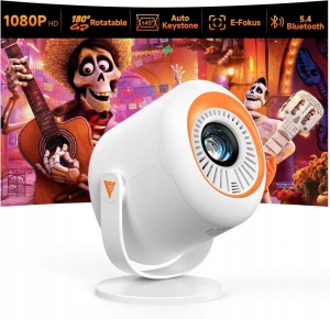 Mini projektor Full HD 1080P WiFi 6 Bluetooth 5.4 z obrotem 180- ITJQ