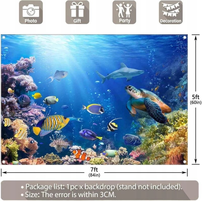 Tło fotograficzne Luminora Podwodny Ocean 213 × 152 cm