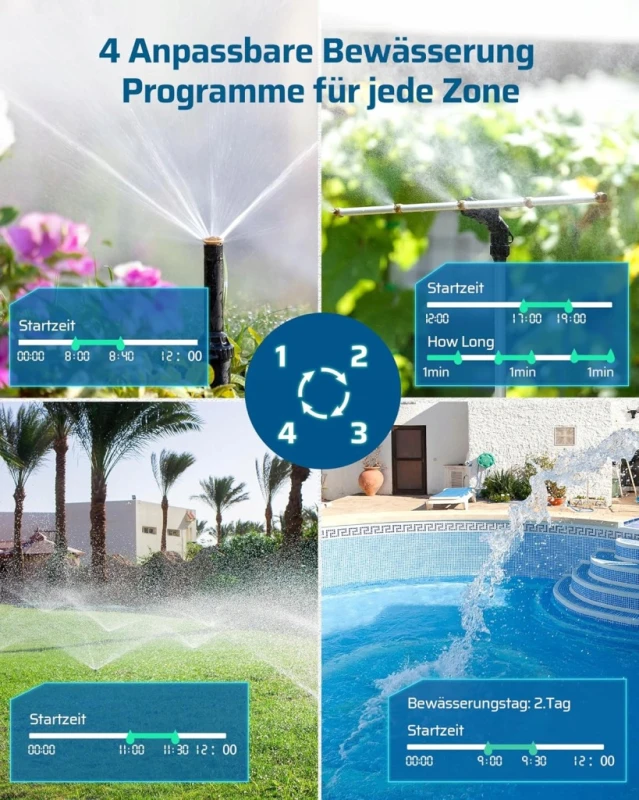 Dewenwils Sterownik nawadniania 3 wyjścia programator ogrodowy podlewania