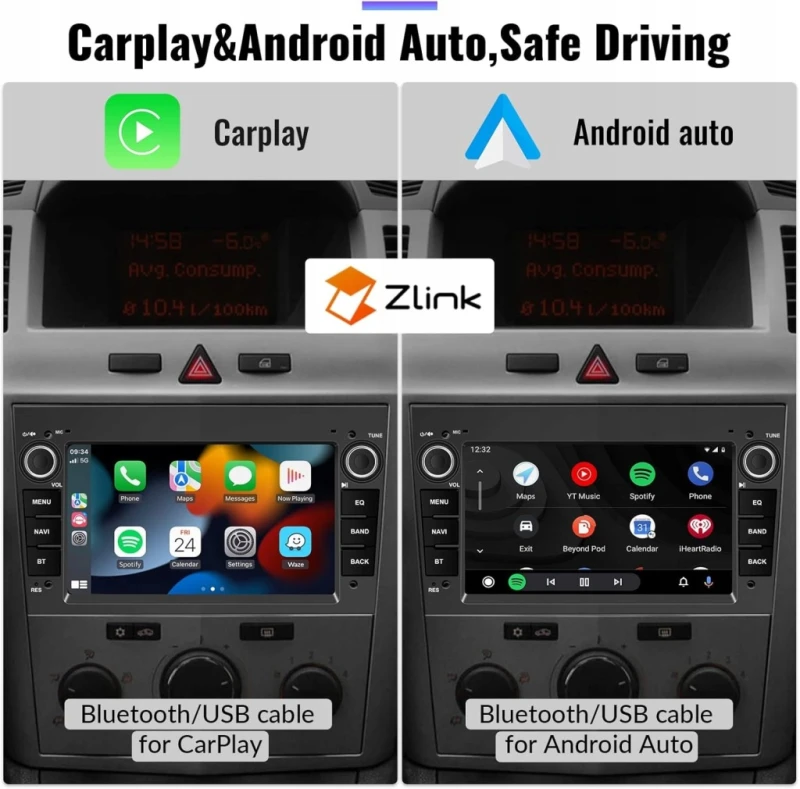 Radio samochodowe CAMECHO Android 13 CarPlay Opel 2GB/64GB