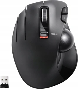 Mysz Trackball bezprzewodowa dla leworęcznych USB, Elecom EX-G M-XT4DRBK