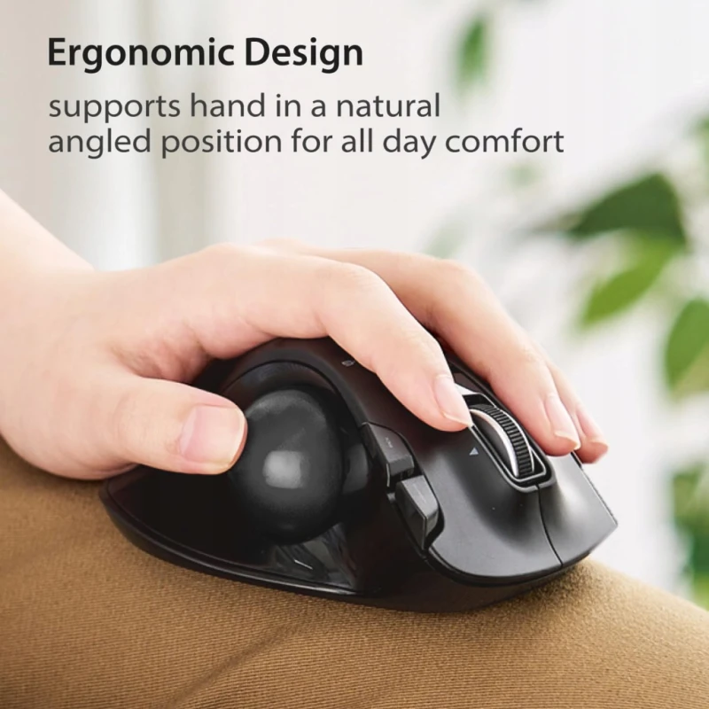 Mysz Trackball bezprzewodowa dla leworęcznych USB, Elecom EX-G M-XT4DRBK