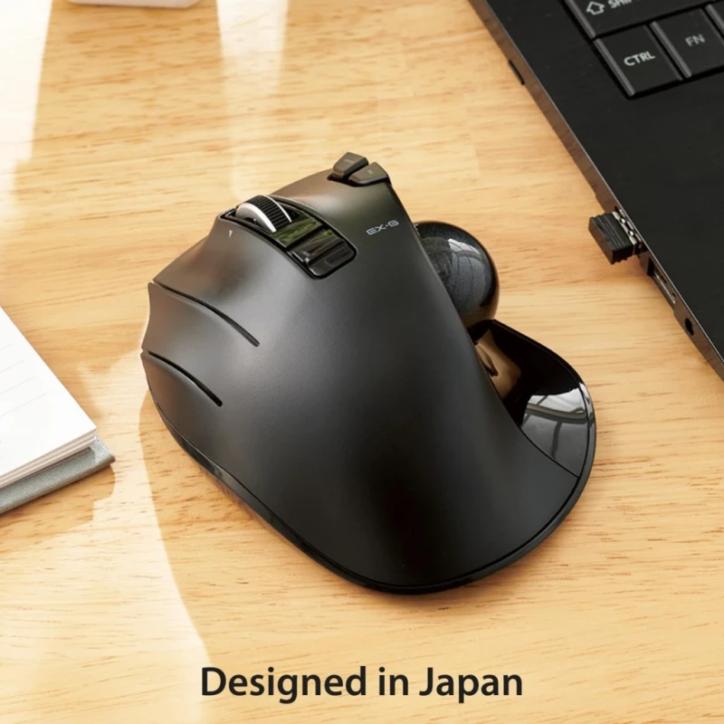 Mysz Trackball bezprzewodowa dla leworęcznych USB, Elecom EX-G M-XT4DRBK