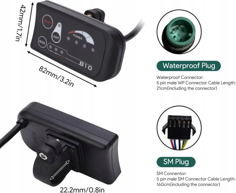 Panel sterowania LED do roweru elektrycznego 36V 48V- Hapivida
