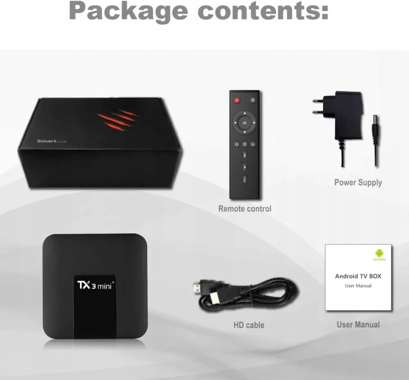 TX3 Mini+ Android TV Box 11 2 GB RAM 16 GB Wi-Fi 5G 4K HDR H.265
