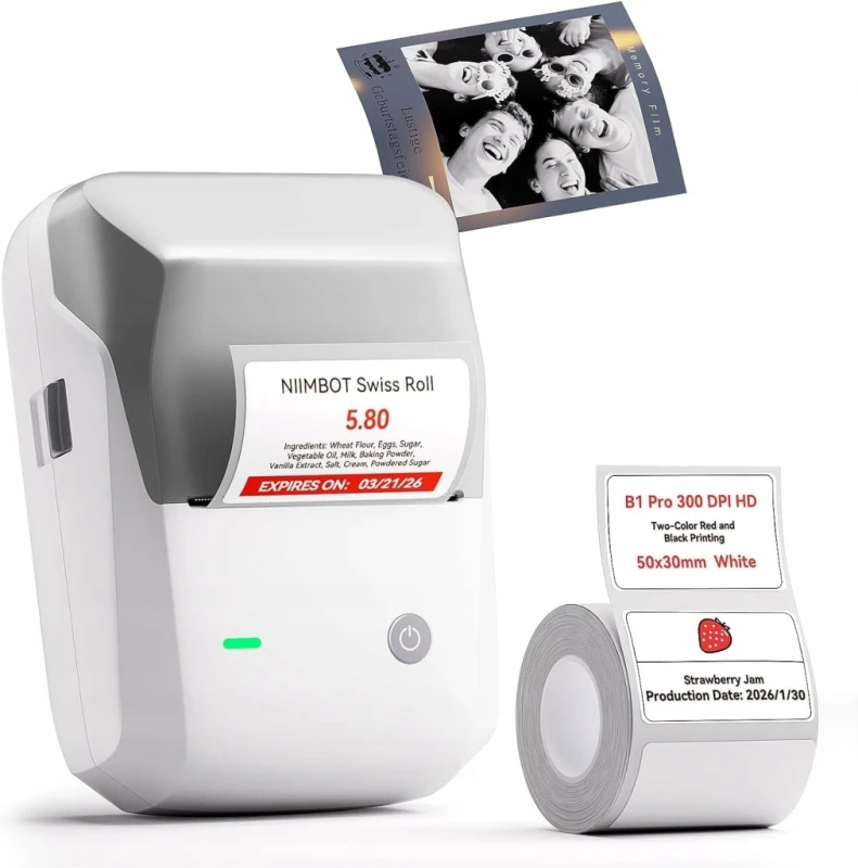 Niimbot B1 Pro drukarka etykiet 300 DPI Bluetooth i PC dwukolorowa