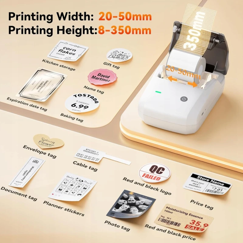 Niimbot B1 Pro drukarka etykiet 300 DPI Bluetooth i PC dwukolorowa