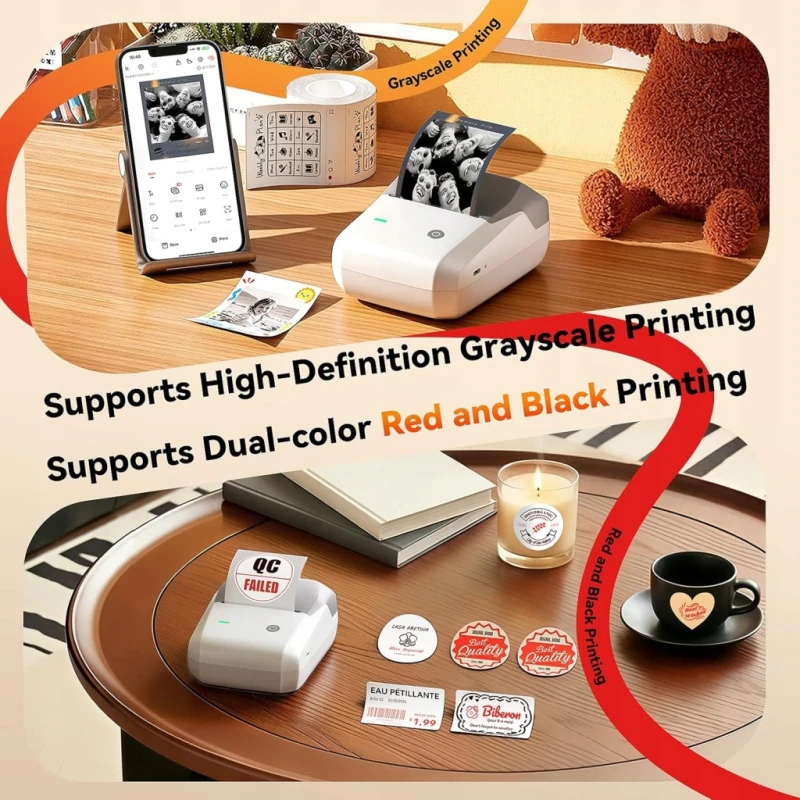 Niimbot B1 Pro drukarka etykiet 300 DPI Bluetooth i PC dwukolorowa