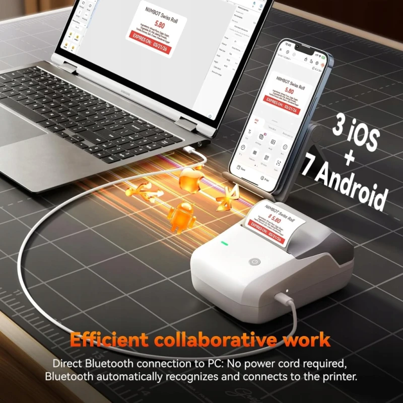 Niimbot B1 Pro drukarka etykiet 300 DPI Bluetooth i PC dwukolorowa