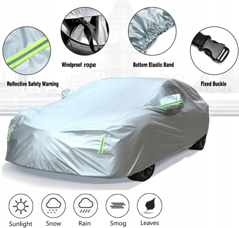 Wodoodporny pokrowiec na auto r L 485 cm 4 pory roku UV śnieg deszcz Bexita