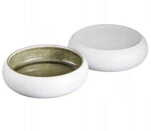 Terrace&Dragon zestaw 2 talerzy kamionkowych 20 cm żółto-białe