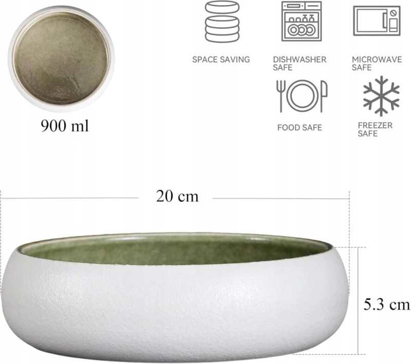 Terrace&Dragon zestaw 2 talerzy kamionkowych 20 cm żółto-białe