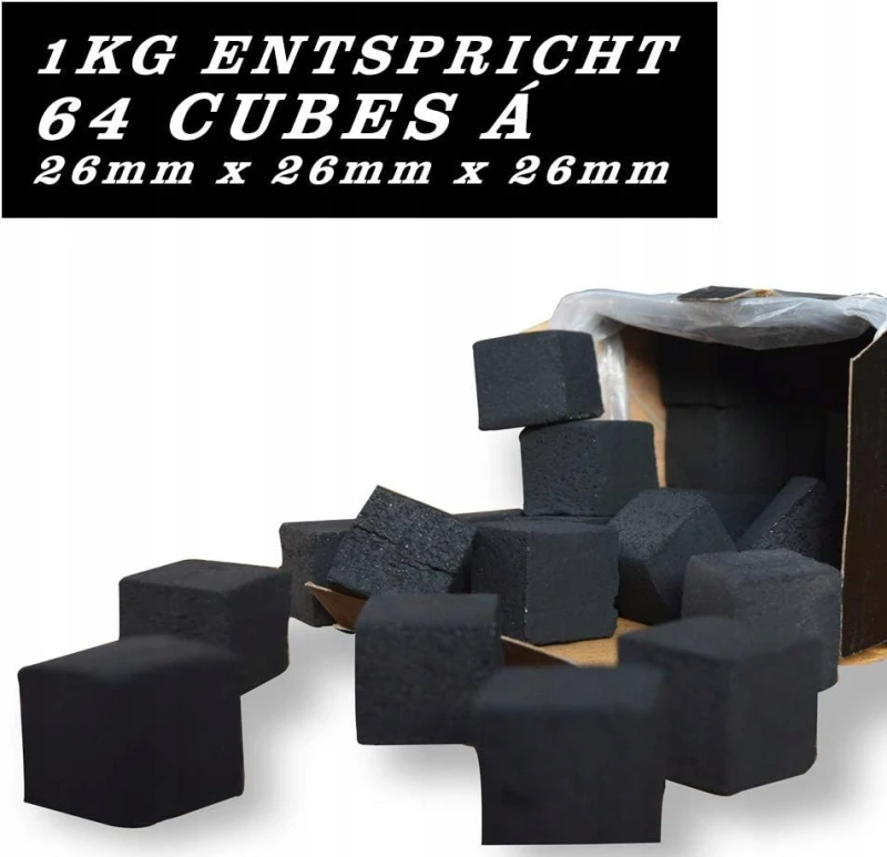 King Crocodile węgiel kokosowy do shishy 64 szt. 26 × 26 mm