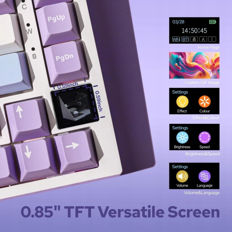 Epomaker Ajazz AK820 Pro klawiatura mechaniczna 75% RGB TFT