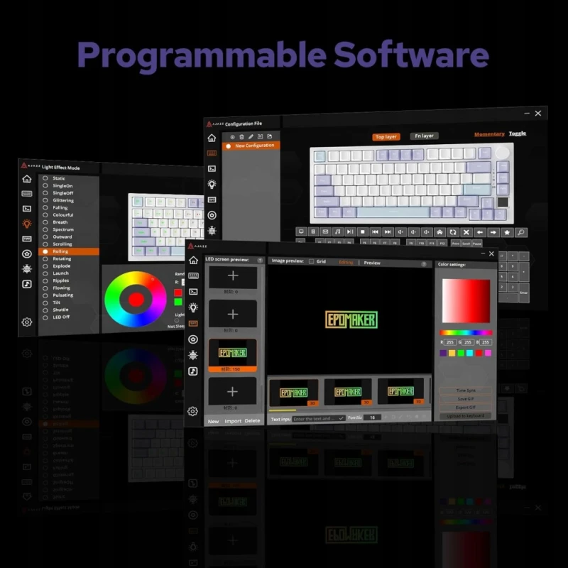 Epomaker Ajazz AK820 Pro klawiatura mechaniczna 75% RGB TFT
