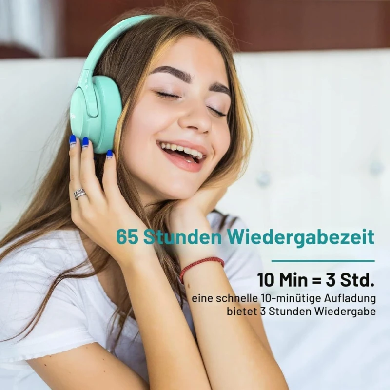 Uliptz bezprzewodowe słuchawki Bluetooth 5.3 HiFi 65 h z mikrofonem i EQ