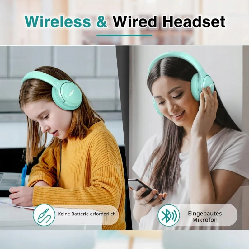 Uliptz bezprzewodowe słuchawki Bluetooth 5.3 HiFi 65 h z mikrofonem i EQ