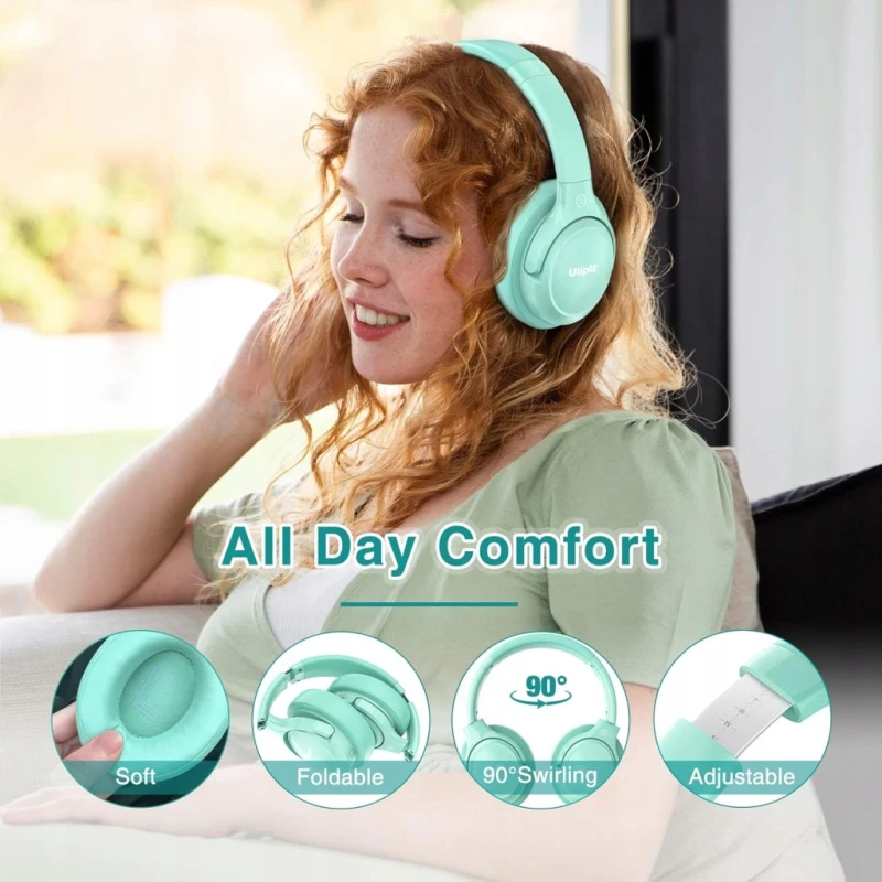 Uliptz bezprzewodowe słuchawki Bluetooth 5.3 HiFi 65 h z mikrofonem i EQ