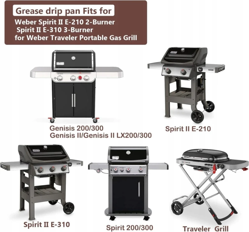 GFTIME tacka ociekowa do grilla Weber Spirit Genesis Traveler + 5 wkładów