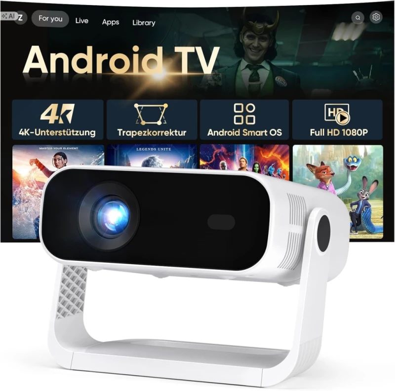 Projektor Wielio AE211B-2 Full HD 1080p Android 14 WiFi 6 Bluetooth 5.2