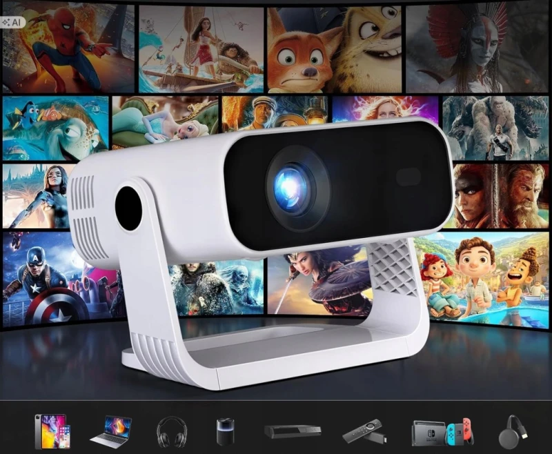 Projektor Wielio AE211B-2 Full HD 1080p Android 14 WiFi 6 Bluetooth 5.2