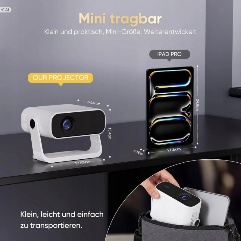 Projektor Wielio AE211B-2 Full HD 1080p Android 14 WiFi 6 Bluetooth 5.2