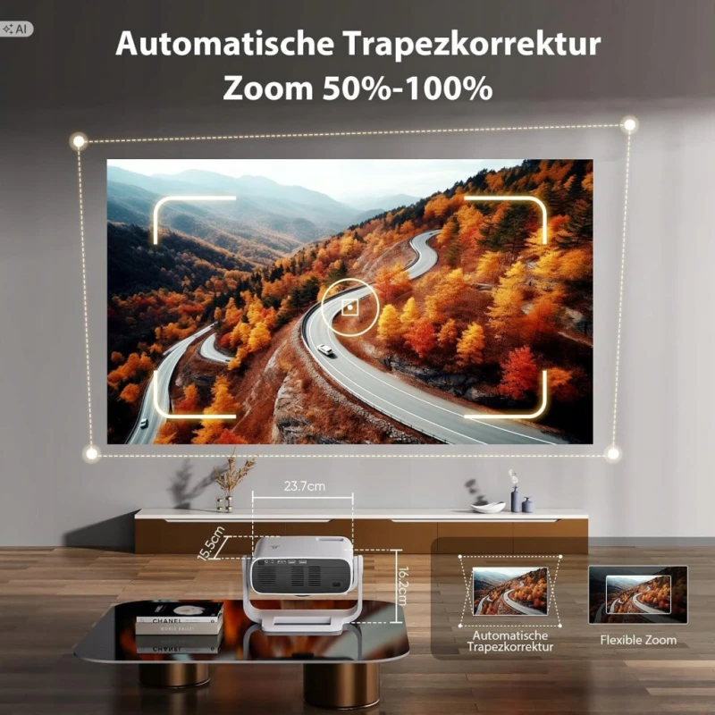 Projektor smart Wielio Full HD 1080p Android 11 WiFi 6 Bluetooth 5.2