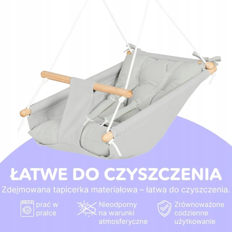 CaTeam huśtawka dla dziecka 12 mies.–4 lata z pasem 5-punktowym