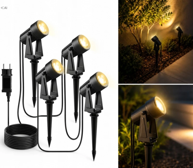 Svater lampy ogrodowe LED 4×2 W 14 m 3000K IP65 600 lm