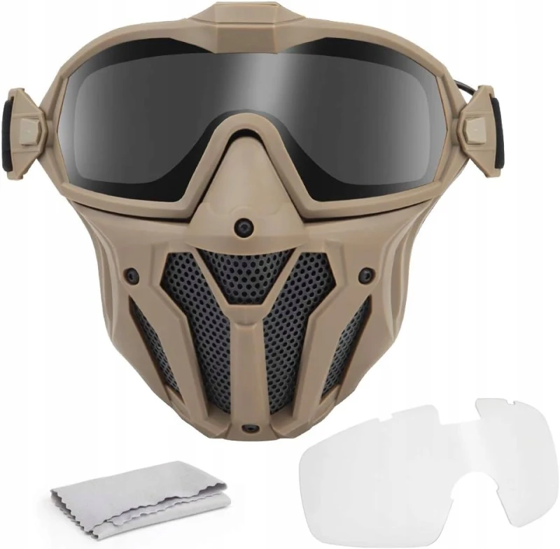 ATAIRSOFT gogle taktyczne Anti-Fog z maską siatkową i wentylatorem