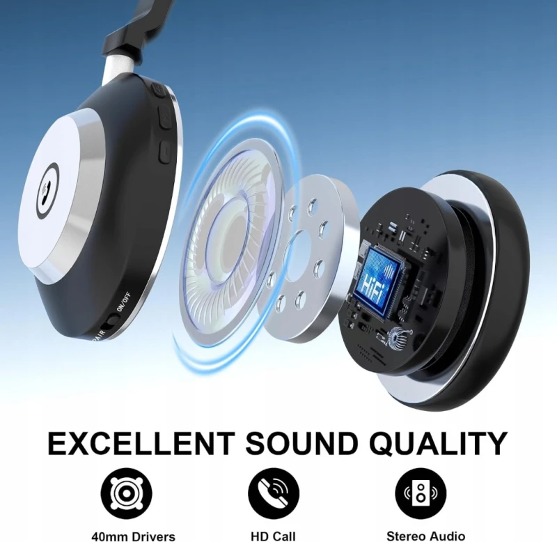Wantek 882BT zestaw słuchawkowy Bluetooth z mikrofonem i adapterem USB