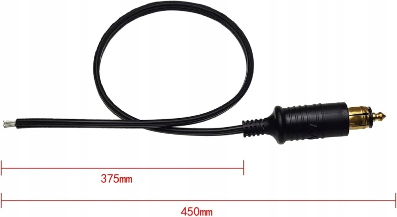 Leloco Gniazdo zapalniczki 12 V–24 V z przewodem przedłużającym 45 cm