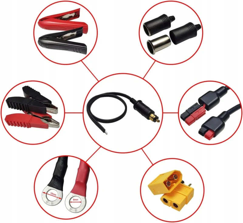 Leloco Gniazdo zapalniczki 12 V–24 V z przewodem przedłużającym 45 cm