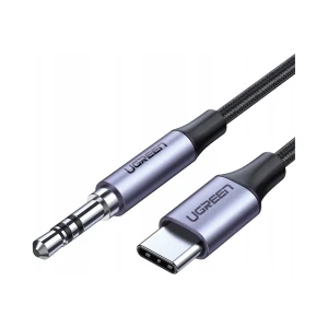 Ugreen AV143 kabel audio USB-C do mini jack 3,5 mm 1 m szary