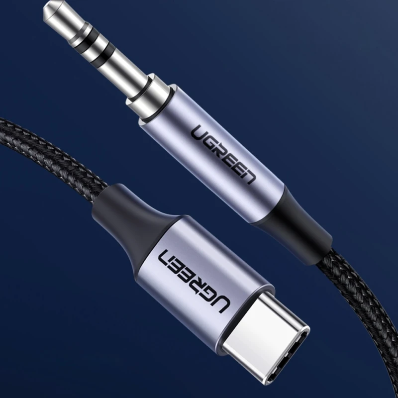 Ugreen AV143 kabel audio USB-C do mini jack 3,5 mm 1 m szary