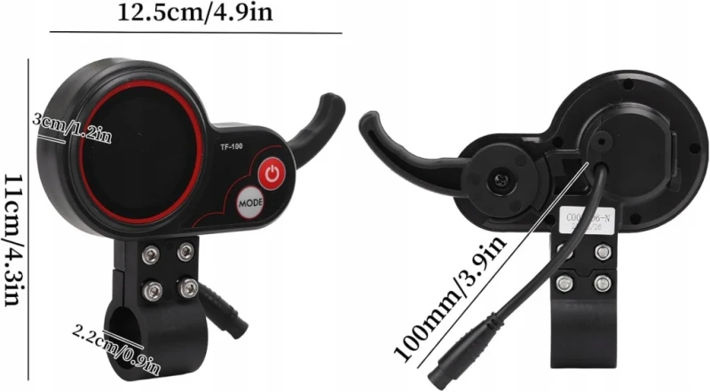 Wyświetlacz TF-100 48V 6-pin do hulajnogi KUGOO M4 z USB