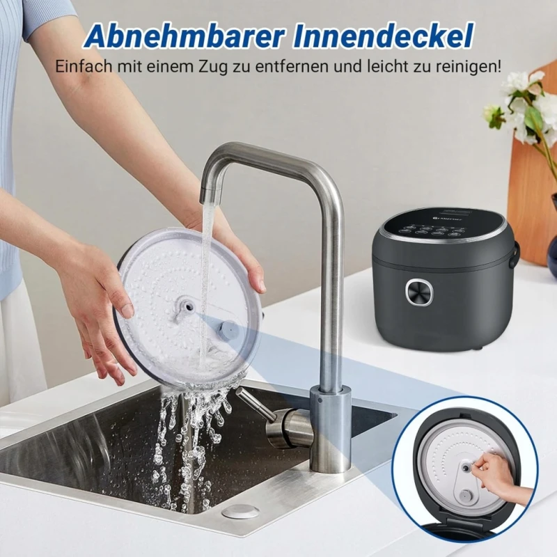 Ryżowar Amzchef Mini szybkowar do ryżu 4L 860W, 7 programów