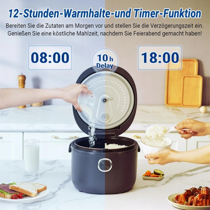 Ryżowar Amzchef Mini szybkowar do ryżu 4L 860W, 7 programów