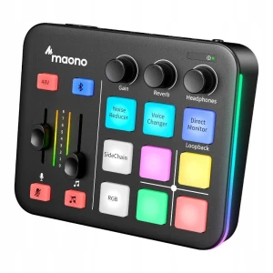 Maono Caster G1 Neo mikser audio RGB XLR 48V do streamingu