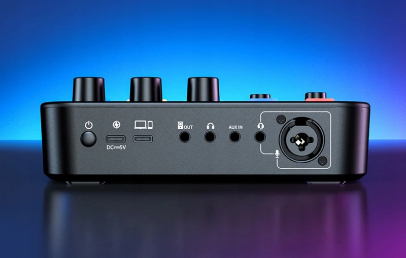 Maono Caster G1 Neo mikser audio RGB XLR 48V do streamingu
